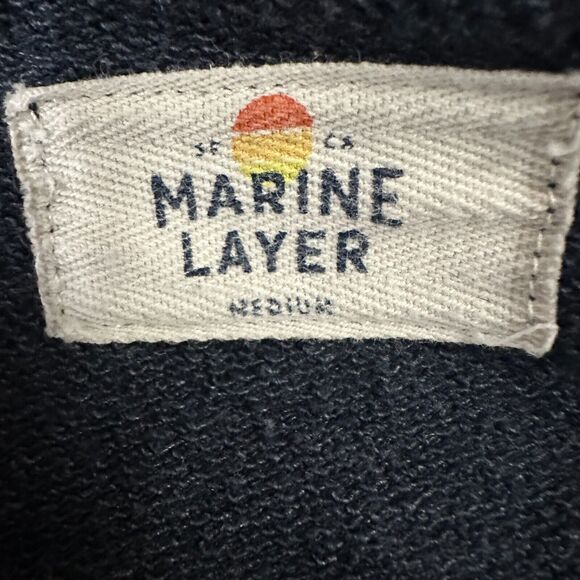 Marine Layer Fleece Sweatshirt Men’s Medium Colorblock Crewneck Blue Green White - Picture 6 of 10